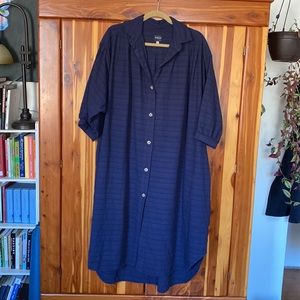 Esby Viola Indigo Cotton Dobby Dress M/L